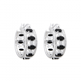 AROS ARGOLLA 22MM CUBIC NEGRO / PLATA
