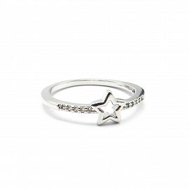 ANILLO ESTRELLA PIEDRAS / ACERO