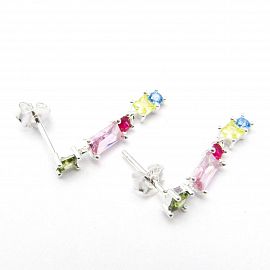 AROS COLGANTES CUBIC MULTICOLOR / PLATA