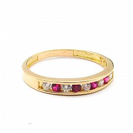 ANILLO 1/2 SINFIN CUBICS COMBINADO 3637 /O.ROJO