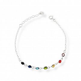 PULSERA PUNTOS DE LUZ 4MM CUBIC MULTICOLOR / PLATA