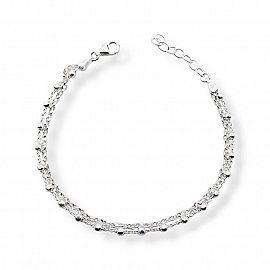 PULSERA MULTIHILO BOLITAS / PLATA