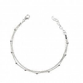 PULSERA MULTIHILO BOLITAS / PLATA
