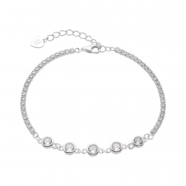 PULSERA PUNTOS DE LUZ CUBIC / PLATA