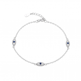 PULSERA OJOS TURCO CUBIC / PLATA