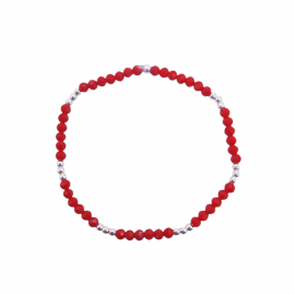 PULSERA CRISTALES BORDO / PLATA