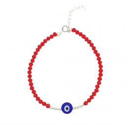 PULSERA CRISTALES OJO TURCO / PLATA