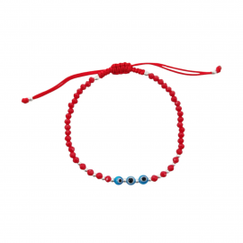 PULSERA CRISTALES OJOS TURCO / PLATA