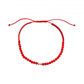 PULSERA CRISTALES ROJOS / PLATA