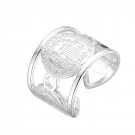 ANILLO SAN BENITO CALADO / PLATA