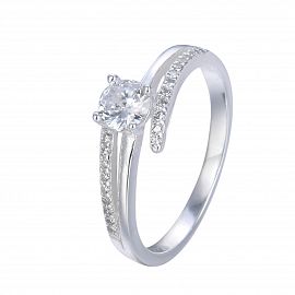 ANILLO SOLITARIO CUBIC / PLATA
