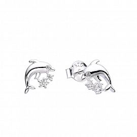 AROS PASANTE DELFÍN CUBIC / PLATA