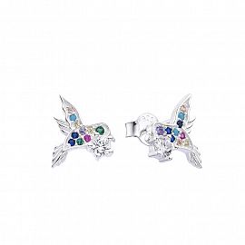 AROS PASANTE COLIBRÍ CUBIC MULTICOLOR / PLATA 