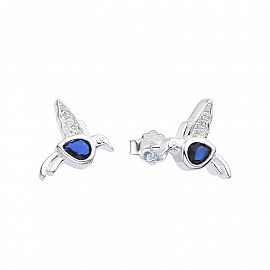 AROS PASANTE COLIBRÍ CUBIC AZUL / PLATA