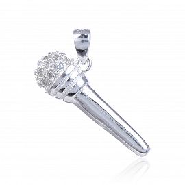 DIJE MICRÓFONO CUBIC / PLATA	
