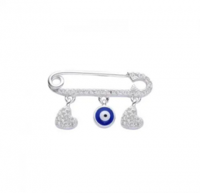DIJE ALFILER OJO CORAZÓN CUBIC / PLATA	