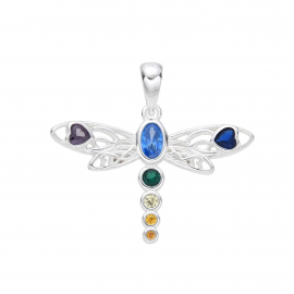 DIJE LIBÉLULA CUBIC MULTICOLOR / PLATA	