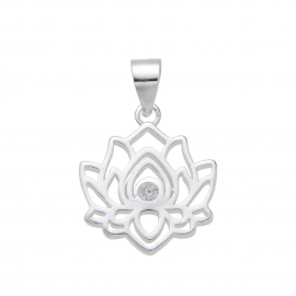 DIJE FLOR DE LOTO CUBIC / PLATA