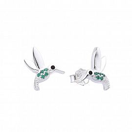 AROS PASANTE COLIBRÍ CUBIC VERDE / PLATA