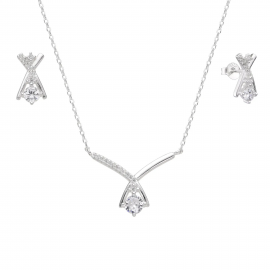CONJUNTO AROS PUNTOS DE LUZ CUBIC / PLATA