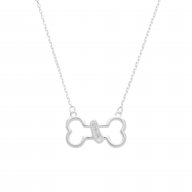 CONJUNTO HUESO PERRO CUBIC / PLATA