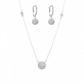 CONJUNTO AROS CIRCULAR CUBIC / PLATA