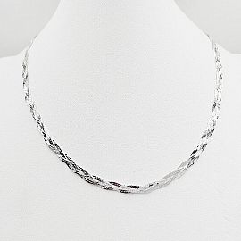 GARGANTILLA OMEGA TRENZADA / PLATA