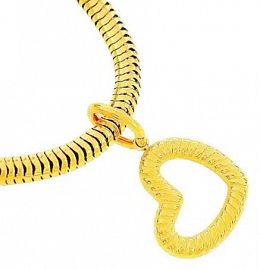 DIJE CHARM CORAZÓN ENTORCHADO / ACERO DORADO