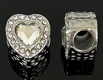 DIJE CHARM CORAZÓN CUBIC / ACERO