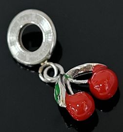 DIJE CHARM CEREZAS ESMALTE / ACERO