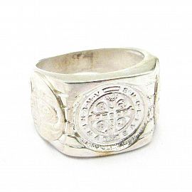 ANILLO SAN BENITO ESPIRITU SANTO / PLATA 