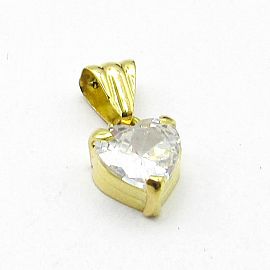 DIJE CORAZON CUBIC 6MM GRIFAS /O.AMARILLO