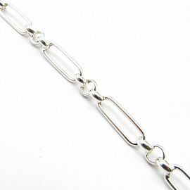 PULSERA OVALOS ROLO 3*1 971 19CM MARINERO /PLATA