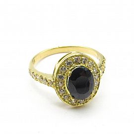 ANILLO CUBICS CENTRO OVAL 908 /O.AMARILLO