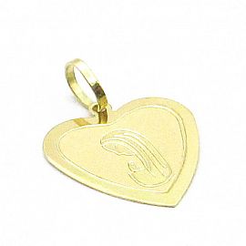 MEDALLA CORAZON VIRGEN NIÑA 15MM /O.AMARILLO