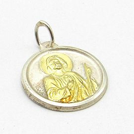 MEDALLA SAN ROQUE 12MM /PLATA Y ORO