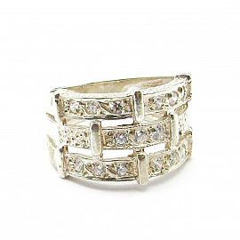 ANILLO TRIPLE 1/2 SINFIN CALADO /PLATA 