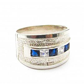 ANILLO CENTRO CARRE*5 /PLATA 