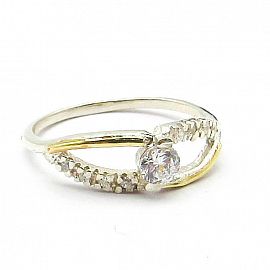 ANILLO CALADO CUBICS 4556 /PLATA Y ORO
