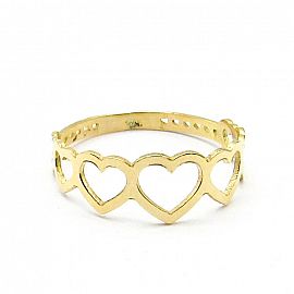 ANILLO CORAZONES CALADOS /O.AMARILLO