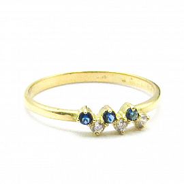 ANILLO CUBICS COMBINADOS ESCALONADO 3729 /O.AMARILLO