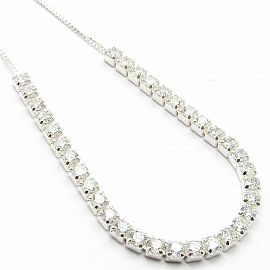 PULSERA TENNIS AJUSTABLE CUBIC / PLATA