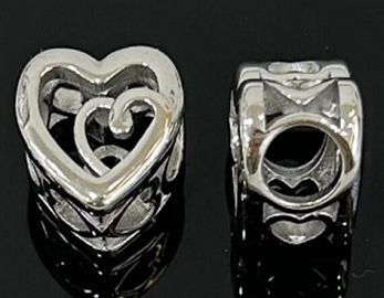 DIJE CHARM CORAZÓN CALADO / ACERO