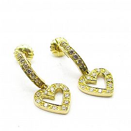 AROS CORAZON COLGANTE CUBICS 3181 /O.AMARILLO