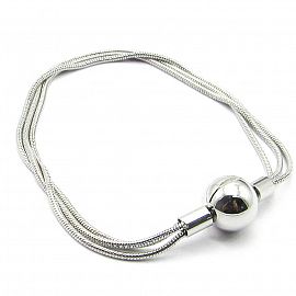 PULSERA CHARMS MULTIHILO BOLA 21MM / ACERO 