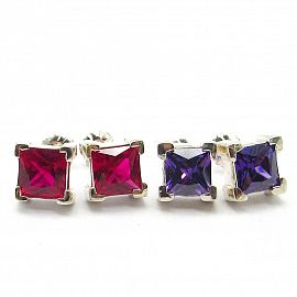 AROS CUBIC CARRE 6x6MM /PLATA 