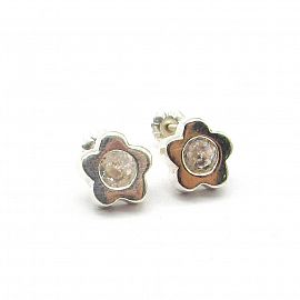 AROS FLOR 8MM CUBIC /PLATA 
