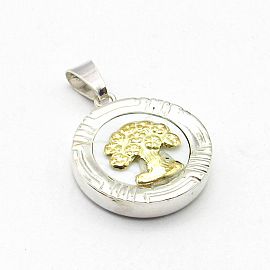 DIJE ARBOL NACAR 18MM /PLATA Y ORO