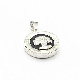 DIJE ARBOL ONIX 18MM /PLATA 