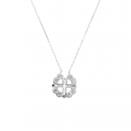 CONJUNTO FLOR CORAZONES (DOS FORMAS) CUBIC / PLATA
